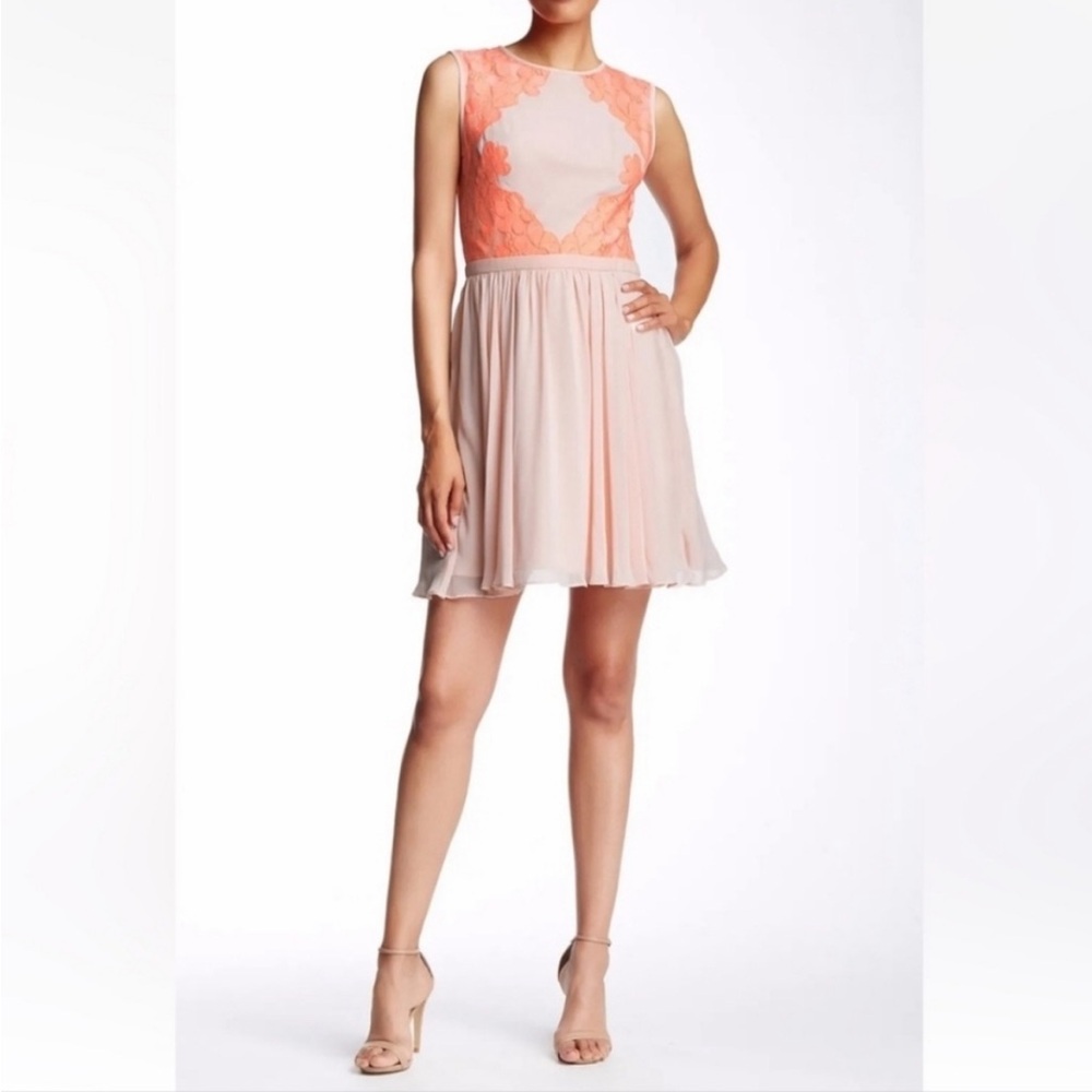 Ted Baked Lace Detailed Peach Dress